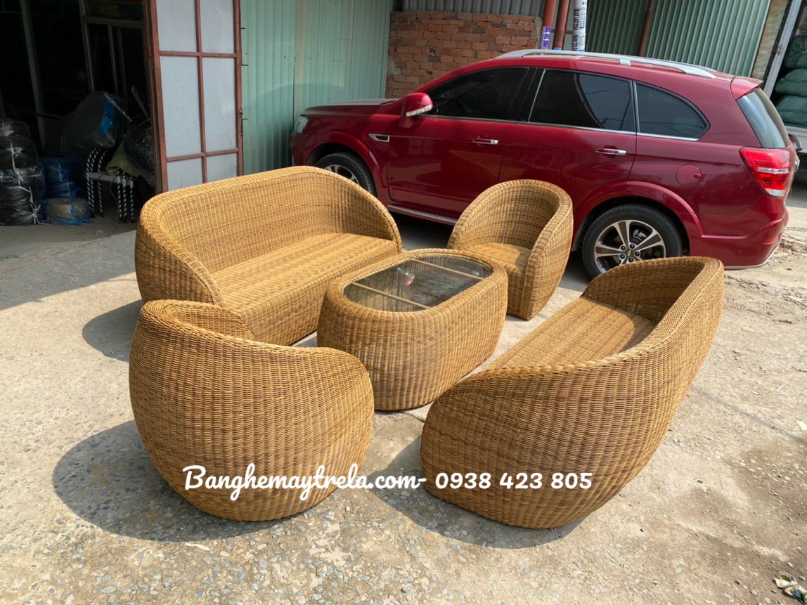 Sofa mây nhựa phòng khách